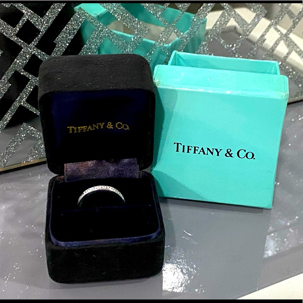 Tiffany & Co. Platinum Diamond half eternity band US4.5
